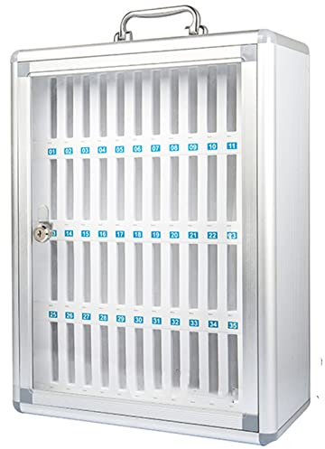 Coffre-fort mural verrouillable pour téléphone portable – 48 emplacements – Casier de téléphone portable pour cuisine et bureau – Casiers de meubles sécurisés et peu encombrants