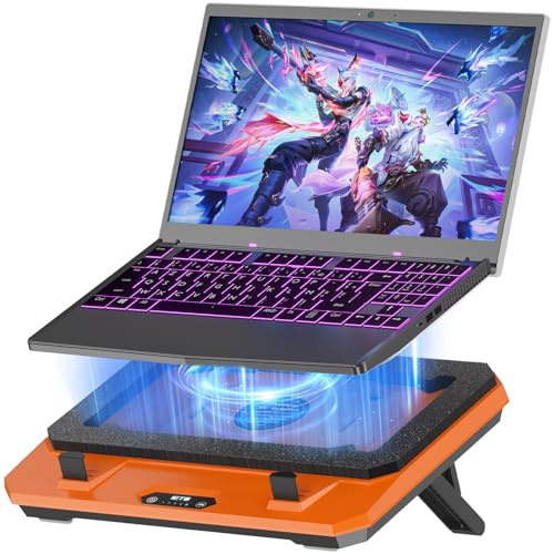 IETS GT300 Verbessertes Laptop-Kühlpad mit verstellbarem Ständer, Turbo-Kühler für schnelle Kühlung, 10-17 Zoll Gaming-Laptop, Flexibler Dichtungsring, mit Verstellbarer Luftfilterklemme (GT300F1)
