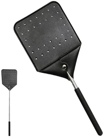 Matamoscas Resistente 58.5x10.7cm Matamoscas para Uso En Interiores Diseño De Piel con Mango De Metal Control Manual De Plagas para Controlar Varias Plagas Y Mantener Alejado De Las