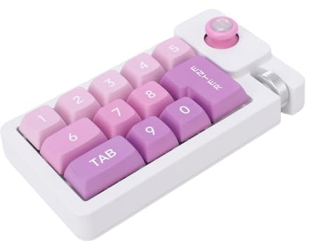 Oreilet 12 Teclas Mecánicos Teclado de Juego, Teclado Numérico con Cable con Luz de Fondo LED RGB, Roller de Joystick, Type C Hot Swappable Macro Programable Number Number Pad (Green)
