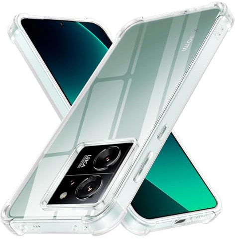 Pnakqil Funda para Xiaomi 13T/Xiaomi 13T Pro Carcasa Suave Silicona TPU Flexible Anti-Choques Caso Parachoques con Esquinas Reforzadas Protectora Antigolpes Transparente Case para Xiaomi 13T/13T Pro