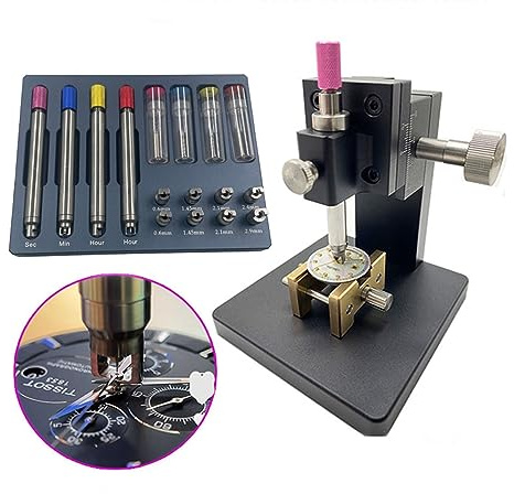 TSWKM Watch Repair Tools & Kits Watch Second Hand Remover Tool Watch Hand Setting and Fitting Press Holder Support Fit for Bergeon Fit for Horotec(Hand Tool and Holder)