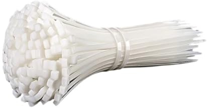 500/1000 Uds. Lazo de nailon plástico con bloqueo automático, envolturas cremallera blancas, juego cables correa, anillo sujeción, envoltura alambre(2.5x250 (500pcs))