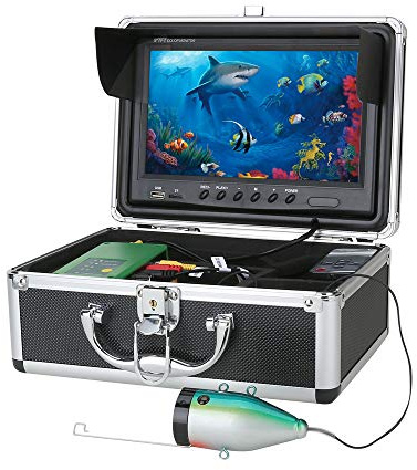 GAMWATER Caméra de Pêche sous-Marine HD 1080P 9 Pouces | DVR, Camera Sous Marine Peche Étanche 15m/30m, Fish Finder et Sondeur de Peche, Moniteur LCD pour Glace, Lac et Bateau