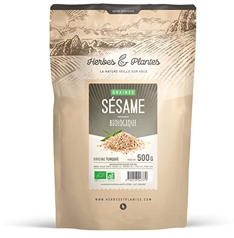 Herbes Et Plantes Graines de Sésame Bio 500 g - Lot de 1