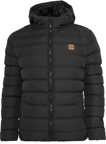 Urban Classics Herrjacka, Basic Bubble Jacket, vinterjacka för män med huva, finns i många färger, storlekar XS – 5XL, blkblkblk, 5XL