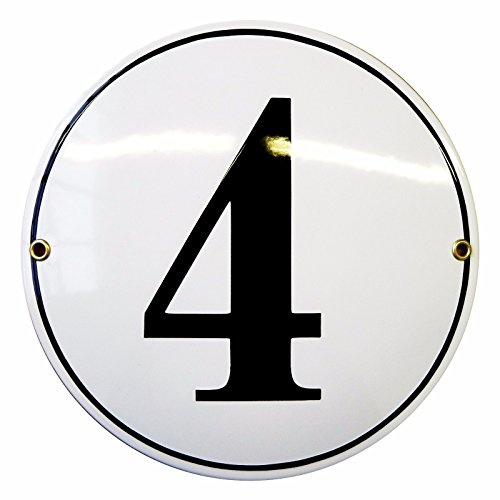 Hausnummer Hausnummernschild Emaille | Kreis Ø 20 cm | mit Wunschnummer Hausschild, Vorbohrungen, Personalisierte, Hausnummernschilder, Türschild, Wunschtext,