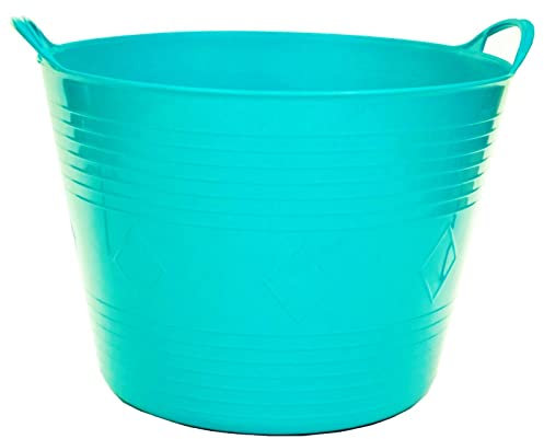 Excellent Houseware Flexibler Eimer aus Kunststoff, 42 l, für Gartenarbeit, Gebäude, Wäsche (Blau)