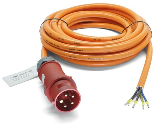 CEE-Anschlusskabel 400V/32A IP44 PUR H07BQ-F 5x4 mm² mit Stecker/freies Ende 5-polig Phasenwender 10m