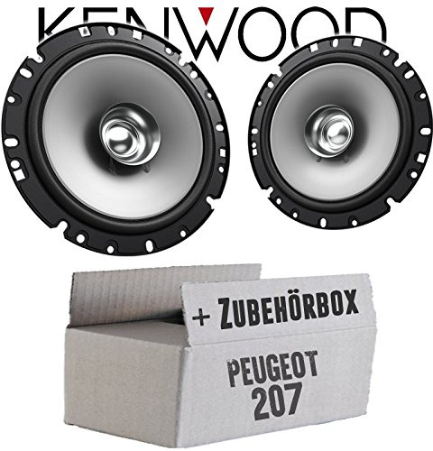 Lautsprecher Boxen Kenwood KFC-S1756-16,5cm Koax Auto Einbauzubehör - Einbauset passend für Peugeot 207 - justSOUND