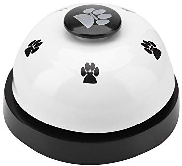 Campane di addestramento dell'animale domestico, ferro robusto resistente durevole simpatico cartone animato Campana del cane cucciolo di cane Campane di addestramento vasino Doggy(bianca)