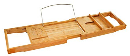 F-HOME Badewannenbretter, Multifunktionale Badewannenablage Versenkbare Badewannenablage - (70-105X22X4CM)