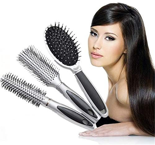 Große Haarbürste Friseurkamm Kamm Verhindern Sie Haarknoten Für Männer, Frauen Verhindert Haarausfall Haarwuchs Kopfhaut entspannen Kopfhautpflege silver
