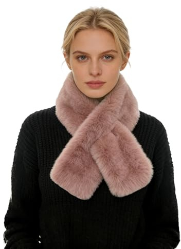 Lina & Lily Écharpe à Col en Fausse Fourrure pour Femme Hiver