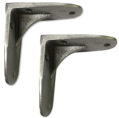 NACH Dekorative Regalhalterungen, 2 Stück 10,9 x 5,1 x 8,9 cm, antikes Metall, Gusseisen, Regalträger aus Metall, dekorative L-Halterungen