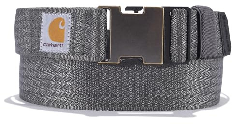Carhartt Men's Rugged Flex Nylon Webbing Belt, Gravel, Large