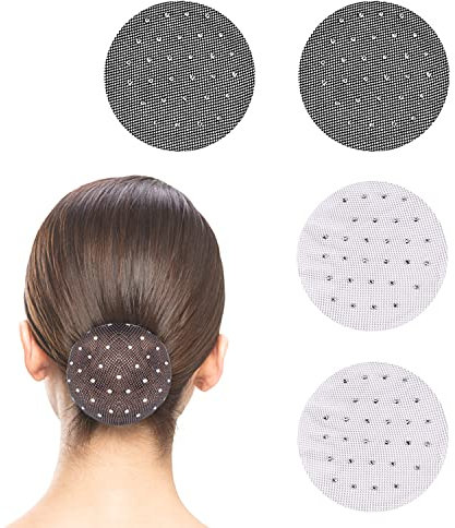 iTYOOS 4 Reti per Capelli Marroni, Invisibili, Stretch e per Balletto e Danza