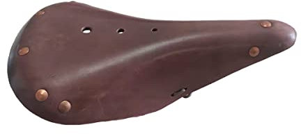 TentHome Fahrradsattel Leder Retro Sattel Rennradsattel Ledersattel Cityradsattel Vintage Klassisch Sattel Bequem Fahrradsitz mit Kupfernieten für Rennrad MTB Damen Herren Sattel Kaffee