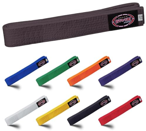 Farabi Sports Cinturón de Karate Múltiples Colores Cinturones de Karate Judo Karate BJJ Artes Marciales Cinturones de Taekwondo (280-cm, Brown)