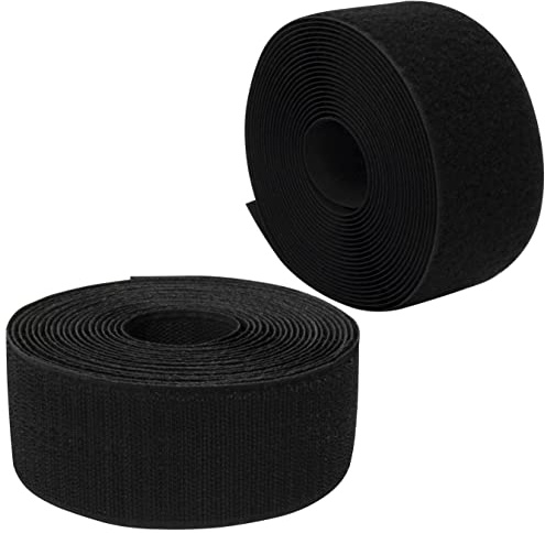 AERZETIX - C65998 - Klettband/-rolle 50 mm 5 meter - organizer/kabelbinder - band für kleidersäcke - aus polyamid und polyester - farbe: schwarz