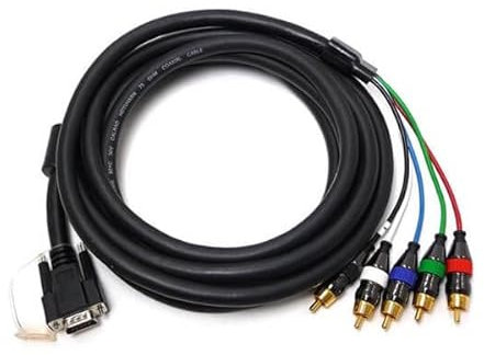 Elecbee VGA to RGB/HV RCA Connector Cable HD15 Male to 5 RCA male Connectors 12 feet long