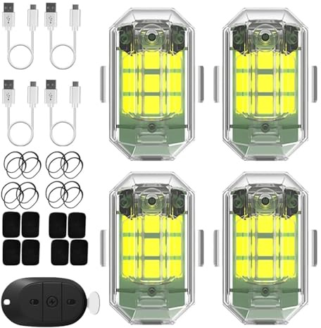 Strobe Drone Light,Luce flash a LED senza fili ad alta luminosità, 7 Colours LED aereo e ricarica USB, luci per droni anti-collisione