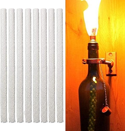 LetCart Fiberglas Tiki Docht, 12 Stück 25 cm Glasfaserdocht Fiberglas Tiki Torche Docht für Weinflasche Tiki Fackeln Patio Beleuchtung Garten Licht