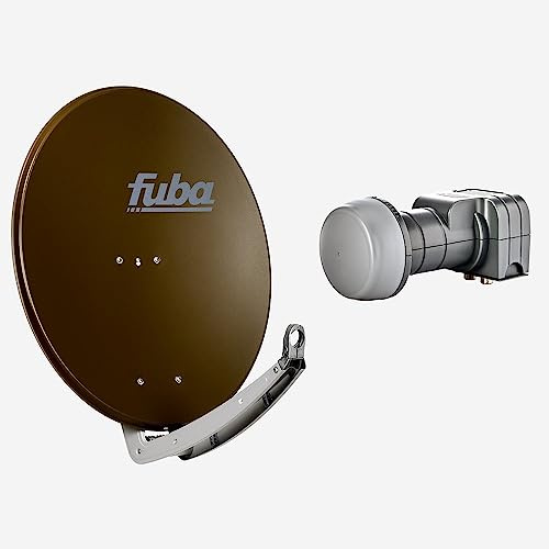 Fuba Sat Anlage 2 Teilnehmer | DAA 780 B Satellitenschüssel 80cm Alu braun (Testergebnis: ausgezeichnet)* + Fuba DEK 217 Twin LNB 2 Teilnehmer (DVB-S2, HDTV, UHD 4K/8K, 3D) mit LTE-Störfilter