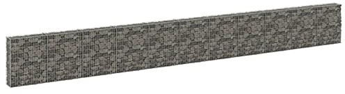 Homgoday Gabione mit Abdeckung aus verzinktem Stahl, 900 x 30 x 100 cm, Tor für den Außenbereich, Gartentor, Zauntür, Barriere für Hof, Gartentor