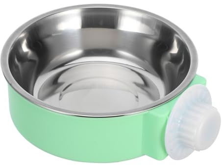 ULTECHNOVO Stainless Steel Pet Hanging Bowl for Dogs and Cats 4.72 Inch Small Size Secure Thread Design Easy to Clean Removable Feeding Bowl for Crates and Cages