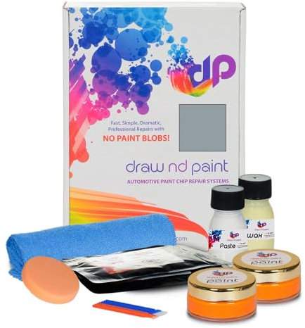 DrawndPaint Ausbesserungslack Lackreparaturset Kratzerentfernung Autolackrapatur Ausbesserung Steinschlägen Kratzern am Auto Lackstift geeignet für Porsche Silbergrau Met - Y87, L