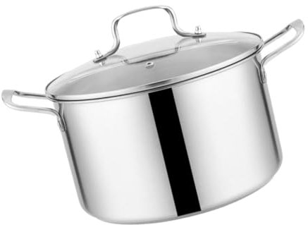 Cabilock Olla Sopera Multifunción Inoxidable Vaporera Plateada Ahorrar Combustible Comidas Nutritivas