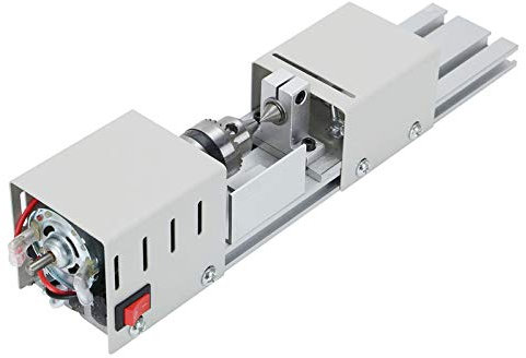 Torno pequeño Mini Torno de Metal, DC 24V 100W Rectificadora de Cuentas Mini Torno Herramienta Torno Conjunto estándar Fabricación de Modelos de Madera Taladradora y fresadora Adecuada para tallar y