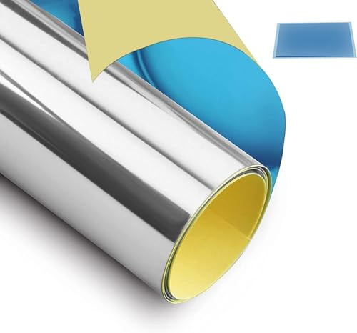 MorNon Lámina de espejo autoadhesiva para muebles de pared, material PET, impermeable y duradero, espejo de pared para oficina y hogar, 40 x 200 cm x 0,2 mm (1)