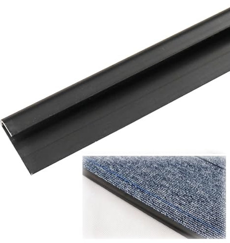 Tira de Umbral Alfombra de Tira de Cubierta de Transición de Piso de 96 Pulgadas a Baldosa, La Tira Divisoria de Alfombra / Cubierta de Costura es Autoadhesiva, Tira de Barra de Corte de Bordes(Black)