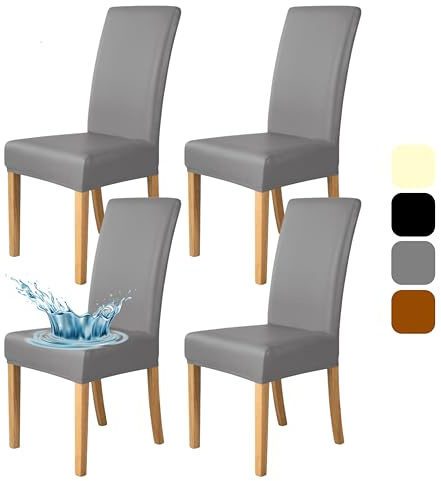 Bestcovers Stuhlhussen 4er Set - Stretch Stuhlhussen für Esszimmerstühle - Wasserdicht - Abnehmbarer Stühle Schutz Dekoration Stuhlbezug für Haus, Küche, Hotel, Restaurant, Bankett, Hochzeit, Party