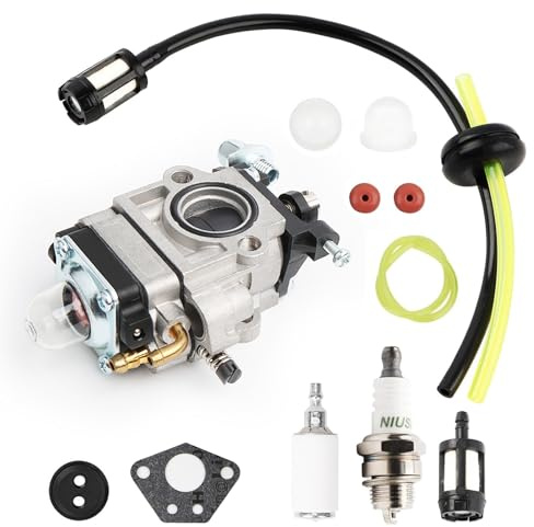 Lhdfyqt Vergaser für Motorsense, Vergaser Motorsense Set, Freischneider Vergaser, Vergaser mit Zündkerze, 52cc 49cc 43cc mit Dichtung, Pumpe Starten, Schlauch, Ventil, Zündkerze und Benzinfilter