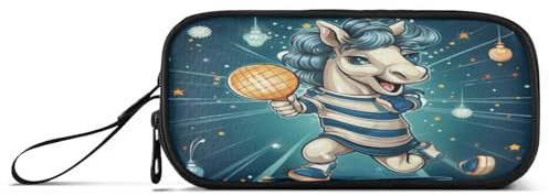Linnyio Süßes Blaues Einhorn Federmäppchen,Federmäppchen,Federtasche,für Schüler Mädchen Jungen