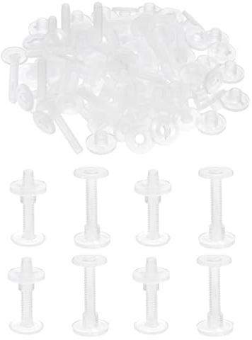 PATIKIL 40 Set Viti Chicago in Plastica 30mm Viti Chicago Trasparente | per Rilegatura, Rivetti, per Cinture in Pelle, Album Fotografici