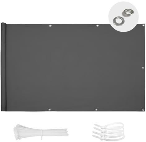 SUN BLOCK Schermi Protettivi Frangivista Balcone 90x300cm,Copri Ringhiera Balcone Esterno per Privacy e Sicurezza Telo Frangivista per Recinzione Adatto per Balconi e Ringhiere e Giardino,Antracite