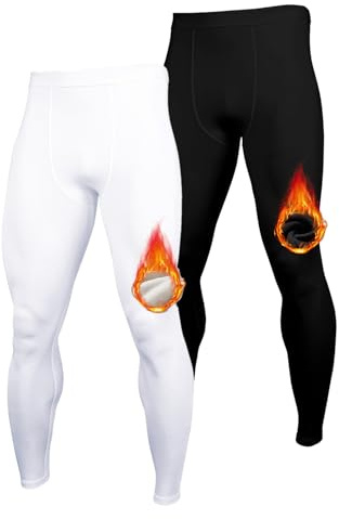 Towintec Mallas Termicas Hombre Pantalon Interior Termico Mallas de compresión con Forro Polar Invierno Calzoncillos Leggins Hombre Termicos Deportes Pantalones de Capa Base Ropa Senderismo Esquí