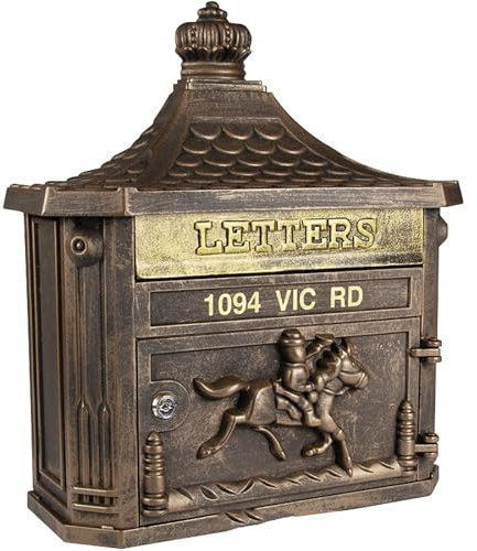 YCXJB Abschließbarer Wandbriefkasten, Briefkästen für den Außenbereich, Briefkasten Vintage, Wohnung und Geschäft für Einzahlungen Außerhalb der Geschäftszeiten(Gold)