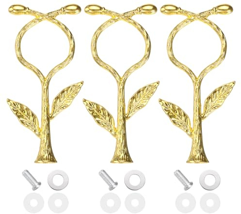QUARKZMAN 3 Satz 1 Etagen Kuchen Tablett Ständer Griff Metall Gold Weinrebe | 1, Kuchenständer Halter Cupcake Dessert Teller Hardware Befestigung Griffstange Ständer Griff, Für Hochzeit Party