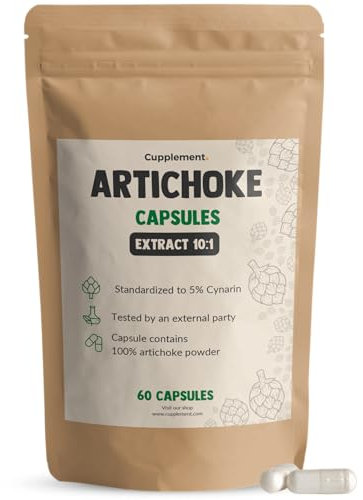 Cupplement Artischocke 60 Kapseln 10:1 Extrakt 500 MG - Darm - Verdauung - Atemwege - Entgiftung - Haut - Gewichtsverlust - Vegan - Supplement - Superfood - Lebergesundheit - Cholesterinspiegel