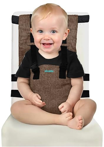 Chaise Nomade Bebe Compacte Légère Et Sécurisée, Siège Enfant Portable En Voyage, Harnais Avec Sangles Pliable, Réhausseur Chaise Bébé Idéal Repas, Sortie, Vacances - Convient aux Bébés +6 Mois