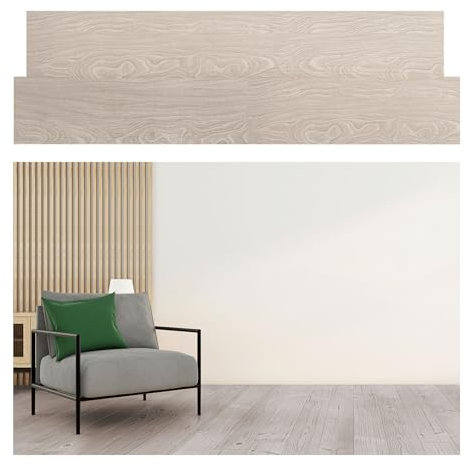 TIENDA EURASIA – Set 24 Laminas Vinilo Parquet | Material Plástico + Papel | 24 láminas de 17x93x4,5 cm total 3,33 m² | Grosor lamina: 0,2 cm | Suelo Vinilo Autoadhesivo (Gris Claro)