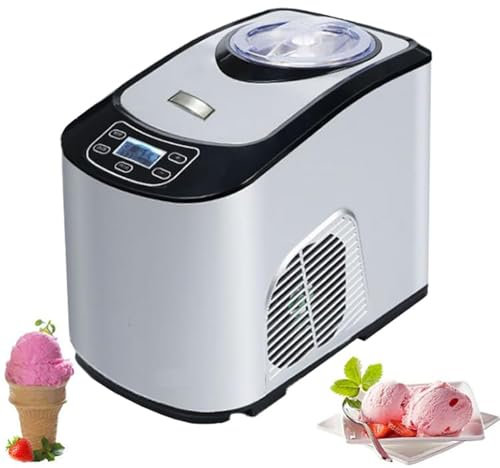 PPLDABNK Heladera Inteligente De 140 W: Helados Blandos Y Duros, Yogur Frío, Capacidad De 1,5 L, Postres Caseros Rápidos En 30 Minutos, Aislamiento Inteligente, Fácil De Limpiar.,White