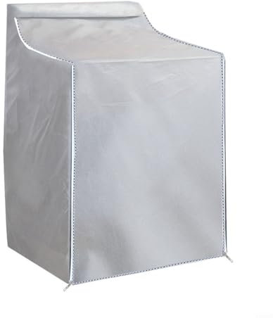 SMZhomeone Washing Machine Cover Waterproof Dustproof Top-load Front-load Washer Dryer Protector With Zipper 210D Oxford Cloth 110X75x73Cm(silver)