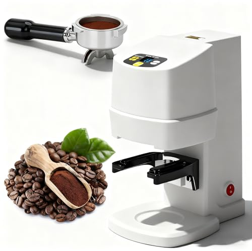 XEEAOFE Automatic Espresso Tamper, 58mm Electric Espresso Tamper, 22-66LBS Adjustable Coffee Tamper, Depth Adjustable Espresso Press Tamper,White-ScrewThread