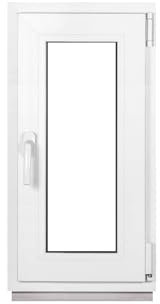 Framex Finestra in plastica bianca larghezza x altezza 40 x 80 cm (400 x 800 mm) 3 scomparti (32 mm) girevole DIN destra – Premium – tutte le dimensioni